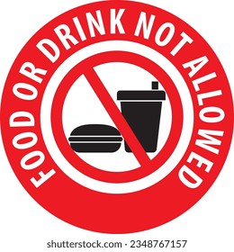 Food or drink not allowed sign vector