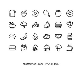 Food Drink Outline Icon Set Stock Vector (Royalty Free) 1991154635 ...