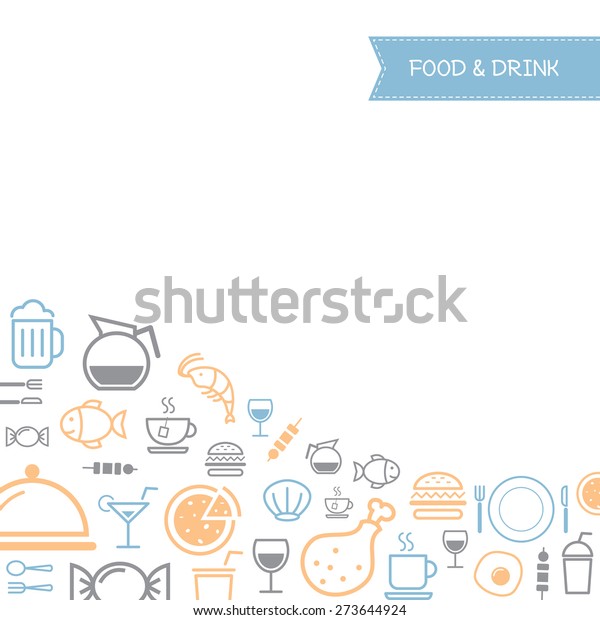 food and drink
outline icon, vector
background