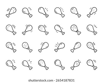 Food and Drink Outline Icons Collection A Comprehensive Set of Culinary Delights and Beverage Symbols