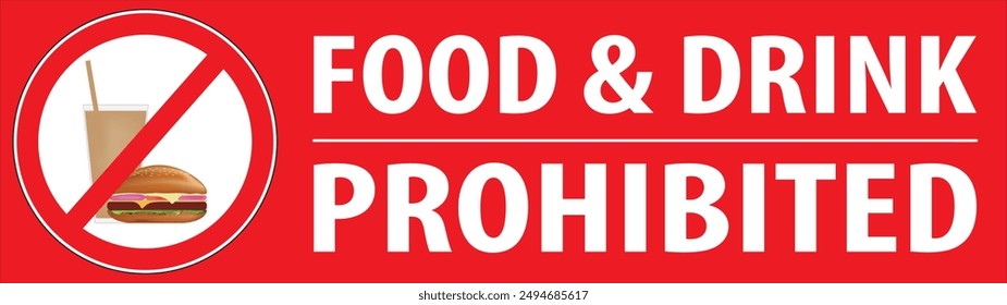 Food and drink prohibited area sign vector