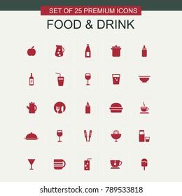 Food and Drink red icons 