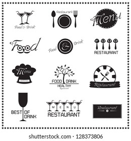 Food and Drink Restaurant icons set. Vector illustration