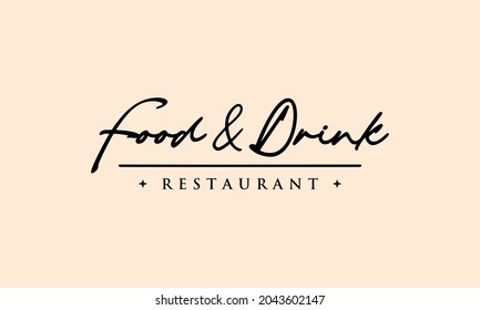Food and Drink Restaurant Text Creative Typography Logo Design Inspiration