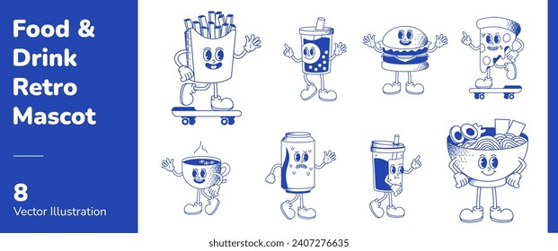 Food and Drink Retro Mascot