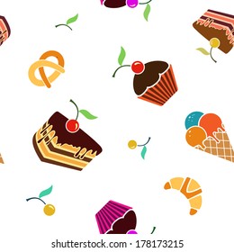 Food and drink seamless pattern