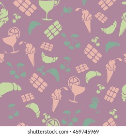 Food and drink seamless pattern
