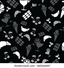 Food and drink seamless pattern