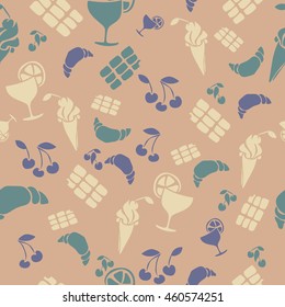Food and drink seamless pattern