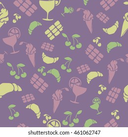 Food and drink seamless pattern