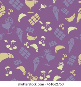 Food and drink seamless pattern