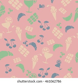 Food and drink seamless pattern