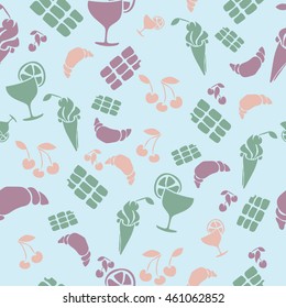 Food and drink seamless pattern