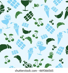Food and drink seamless pattern