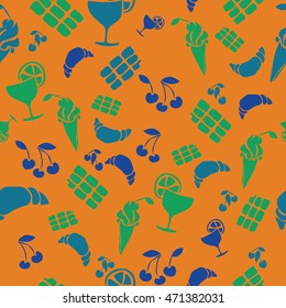 Food and drink seamless pattern