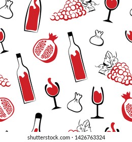   food drink seamless vector pattern. Concept for print, textile,menu, cards