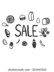 Food and drink season sale (Doodle vector art)