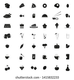 Food and drink set of 42 icons backgound