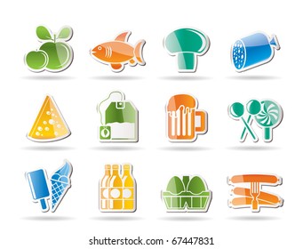 food, drink and shop icons - vector icon set