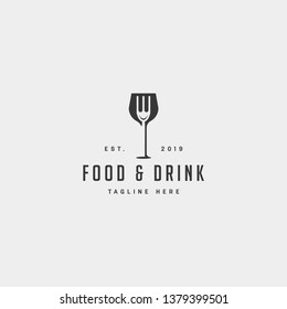 food and drink simple flat logo design vector illustration icon element