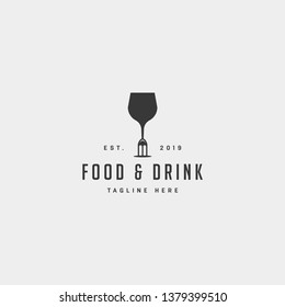 food and drink simple flat logo design vector illustration icon element