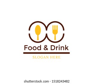 Food and drink simple flat logo design vector illustration icon element