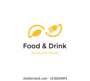 Food and drink simple flat logo design vector illustration icon element