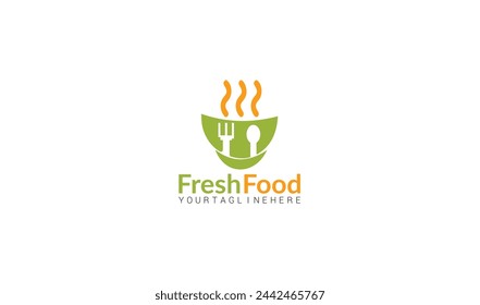 Essen und Trinken Einfache flache Logo Design Vektor