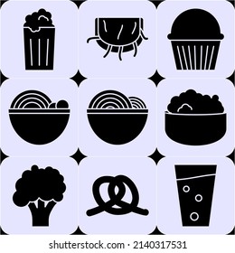 food and Drink. simple icon eat and drink. black