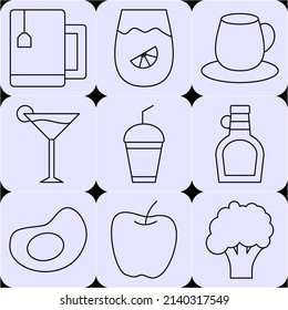 food and Drink. simple icon eat and drink. black