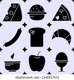 food and Drink. simple icon eat and drink. black