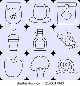food and Drink. simple icon eat and drink. black