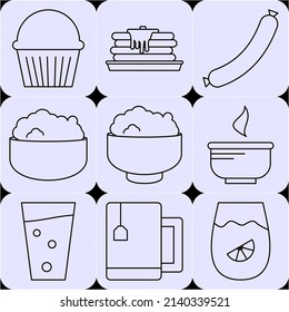 food and Drink. simple icon eat and drink. black