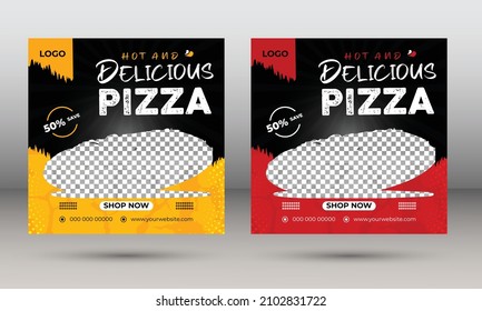 food and drink  Social Media Modern Food Post Design With Two Colors.