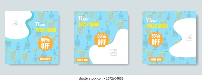 food and drink social media post design template. web banner vector