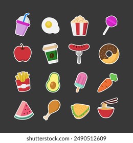 Food and drink sticker vector illustration. Suitable for meal menu.