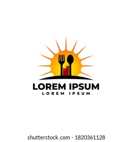 Food and drink sunrise logo icon vector illustration