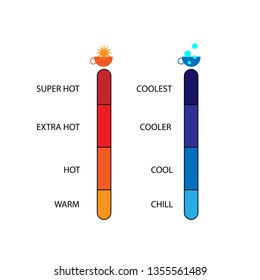 food and drink temperature parameter, spicy or cold meter, vector illustration