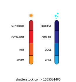 food and drink temperature parameter, spicy or cold meter, vector illustration