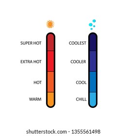 food and drink temperature parameter, spicy or cold meter, vector illustration