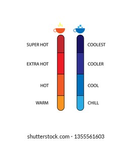 food and drink temperature parameter, spicy or cold meter, vector illustration