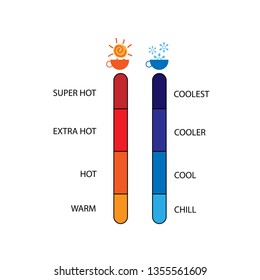 food and drink temperature parameter, spicy or cold meter, vector illustration