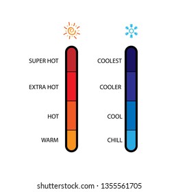 food and drink temperature parameter, spicy or cold meter, vector illustration