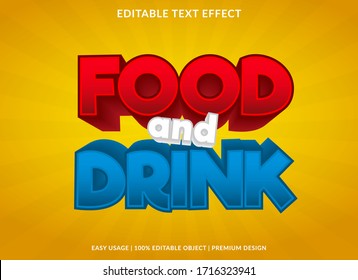 Food And Drink Text Effect Template With Bold Cartoon Style Use For Logo And Brand Title Or Headline