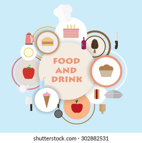 Food and drink  theme. Flat design vector illustration