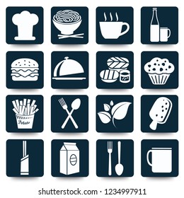 Food and drink vector icon set