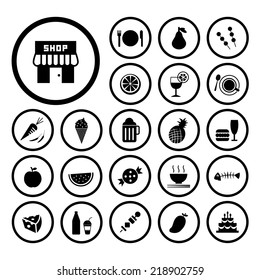 food and drink vector icon set 