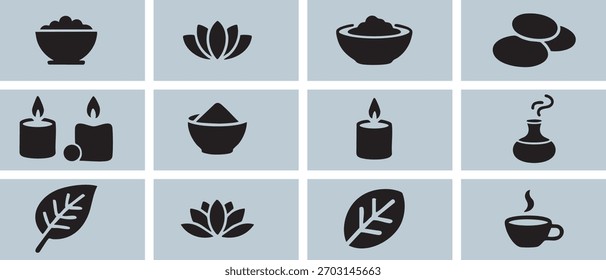Conjunto de iconos de Vector de comida y bebida, ilustración de diseño de menú de silueta