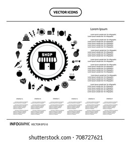 food and drink vector icon set 