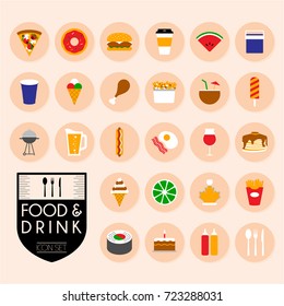 Food and drink vector icon set